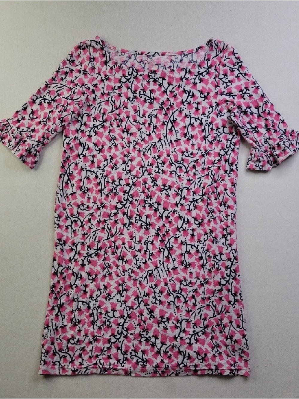 Lilly Pulitzer Pink and Black Floral Mini Dress